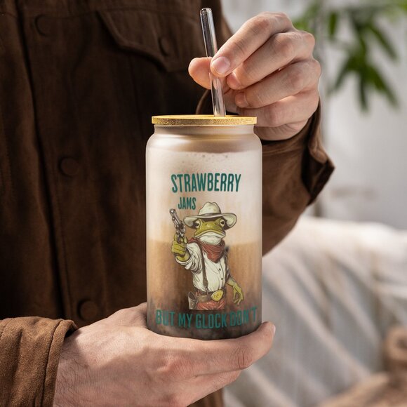 Frog Mug, Funny Meme Mug, Unhinged Graphic, Funny Mugs, Strawberry Jams, 16oz - Picture 2 of 7